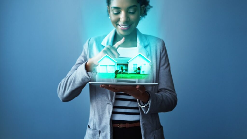 Your perfect home is just an app away stock photo